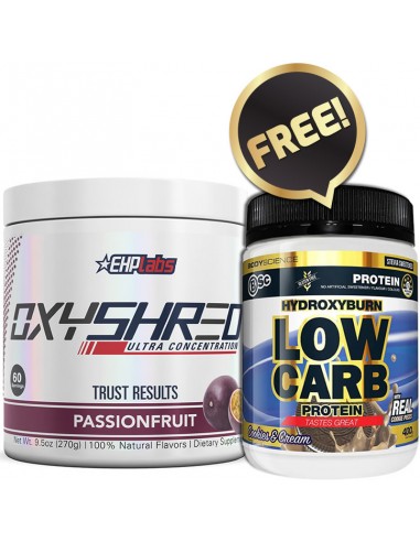 EHP Labs OxyShred 60 Srv & Free Bsc Low Carb 400gm