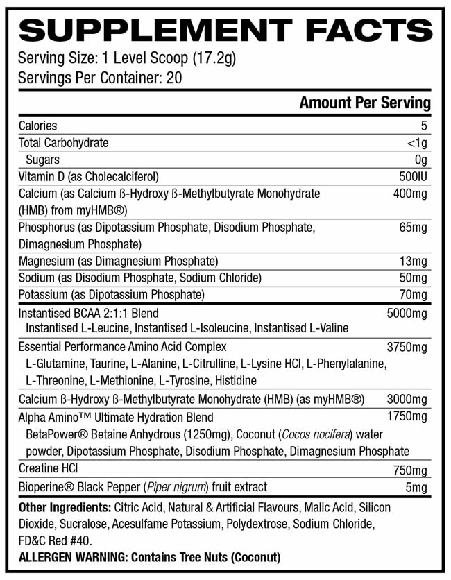 Alpha Amino Ultimate Nutrition Facts