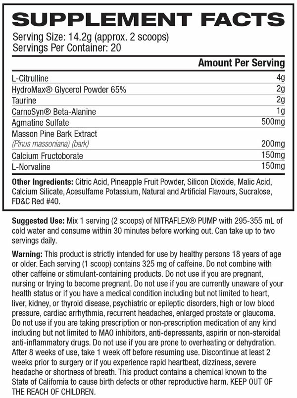 Gat Nitraflex Pump Facts