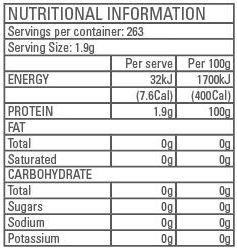 Glutamine by Gen-tec Nutrition Nutrition Facts