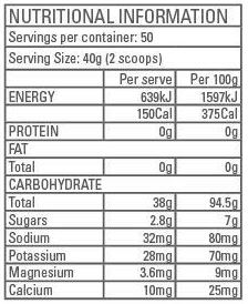 Pure Carbs Natural Timed Release Formula by Gen-tec Nutrition Nutrition Facts