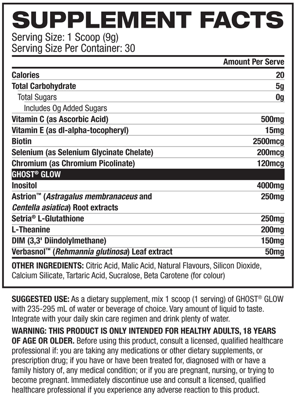 Ghost Glow Nutrition Facts