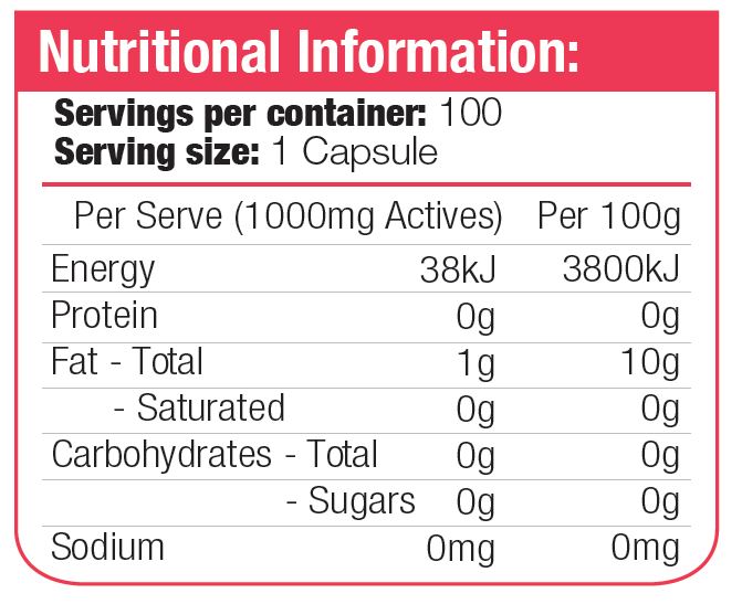 Maxine CLA Nutrition Facts