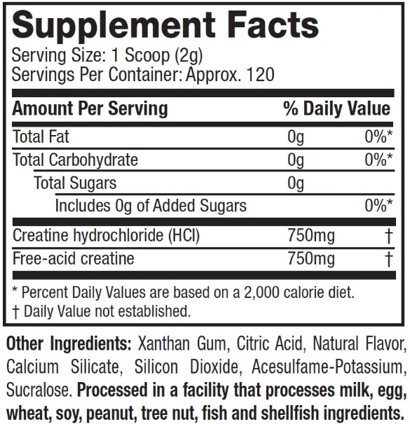 Muscletech celltech creatine nutrition Facts