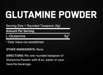 Optimum Glutamine Nutrition Facts