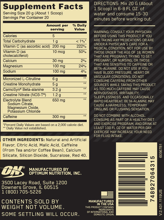 Gold Pre Advanced Nutrition Facts