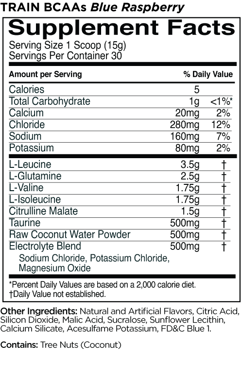 R1 Train BCAAs by Rule 1 Proteins Nutrition Facts