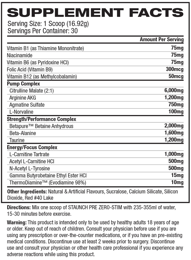 Staunch Pre Zero Stim