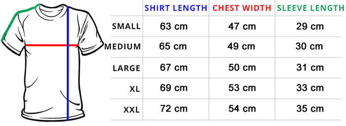 Xtreme Warehouse Shirt Size Chart